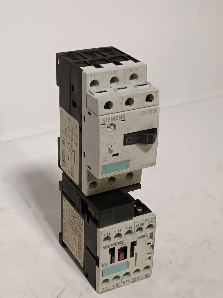 Siemens 3ZX1012-0RV01-1AA1 Motor Contactor with 3ZX1012-ORH11-1AA1 Aux Contactor