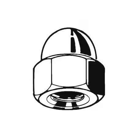 Zoro Select M51400.080.0001 High Crown Cap Nut, M8-1.25, 18-8 Stainless Steel,