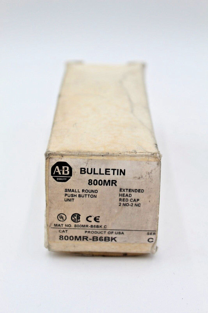 Allen-Bradley 800MR-B6BK Small Round Red Push Button