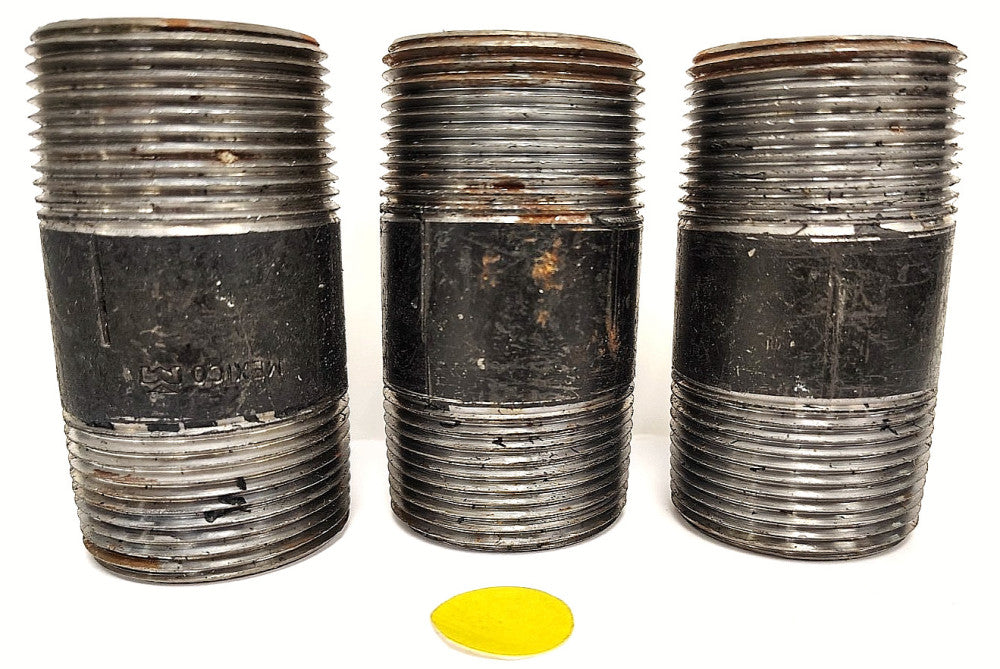 UNBRANDED 1-1/2" NPT THREADED PIPE NIPPLES THREAD CT #12 STEEL **LOT OF 3**