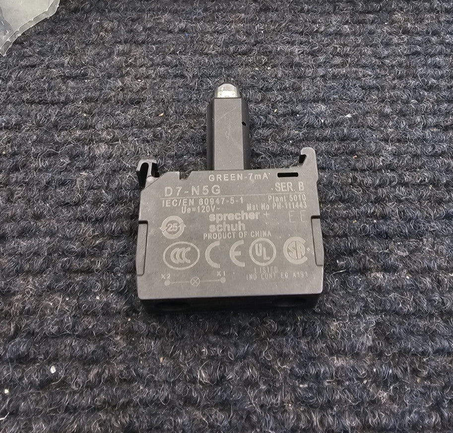 ( QTY 10 ) Sprecher + Schuh D7-N5G: A 25MA 120V Green LED Light Module