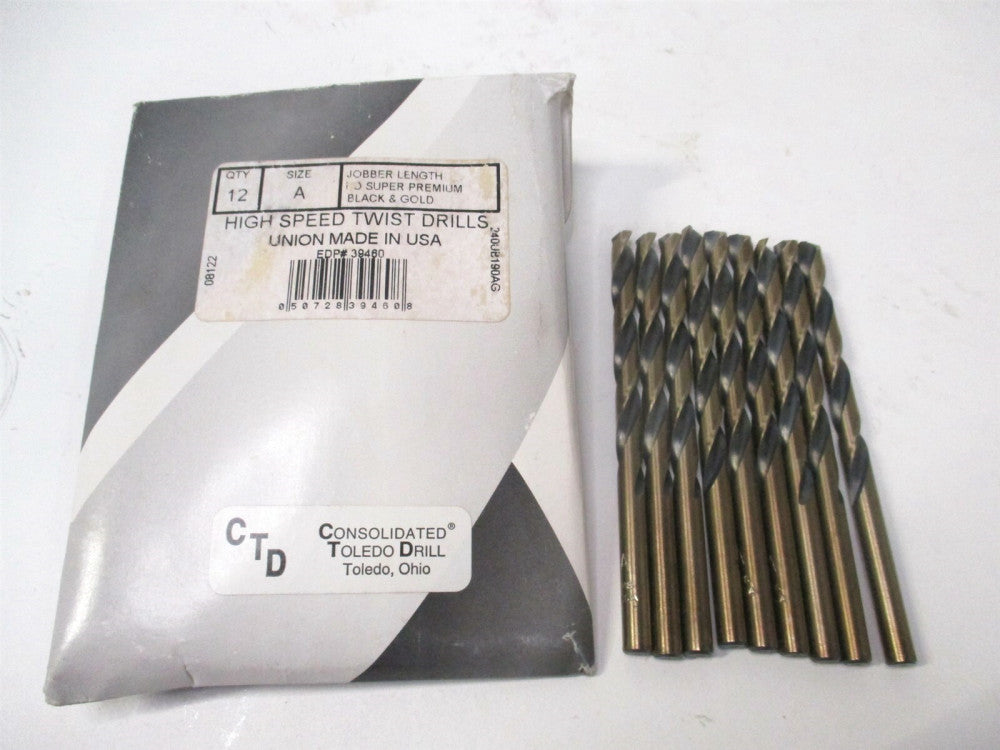 CTD (39460) .2340 x 7/32 x 2-5/8 x 3-7/8 2-Flute HSS Jobber Drill - Lot of 9