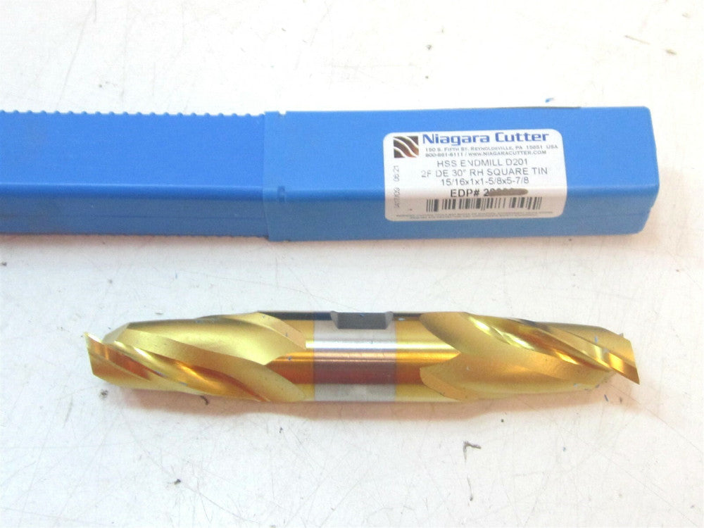 Niagara (28306) HSS TiN 15 /16 X 1-5/8 X 5-7/8 X 1 DE 2F Square End Mill