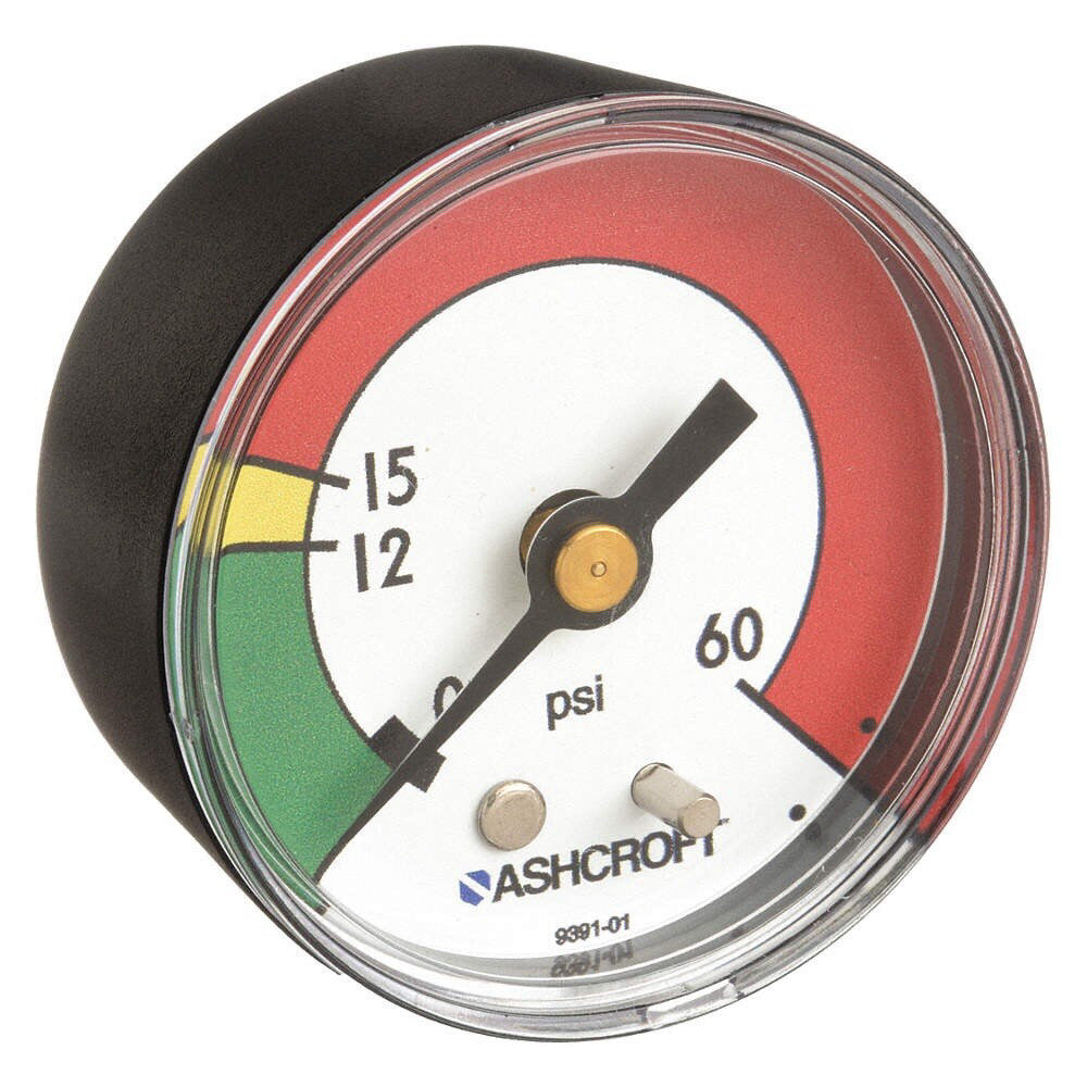 ASHCROFT 20W1005PH01B 60 PSI Pressure Gauge, 2”