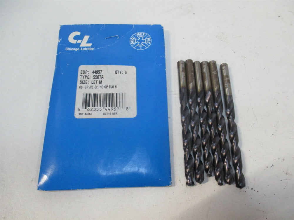 Chicago-Latrobe (44957) 3-1/16" x 4-3/8" M 135° RH Cobalt Jobber Drill - Qty 6