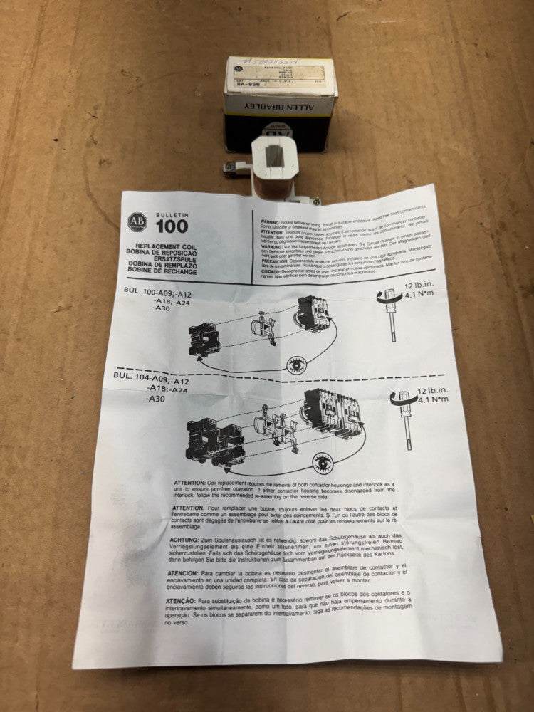 NEW IN BOX ALLEN-BRADLEY RENEWAL PART 110V. COIL HA856