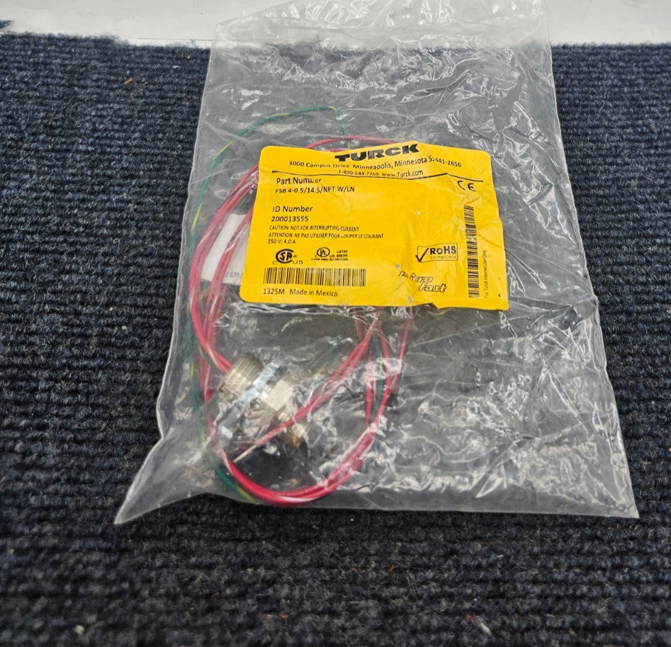 TURCK FSB4-0.5/14.5/NPT W/LN 200013555 MICROFAST MALE RECEPTACLES