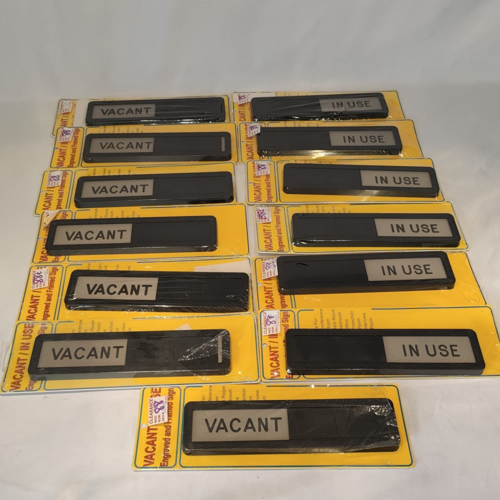 Lot Of 13 U.S. Stamp & Sign, Slider In Use/Vacant, Slide to Change Door