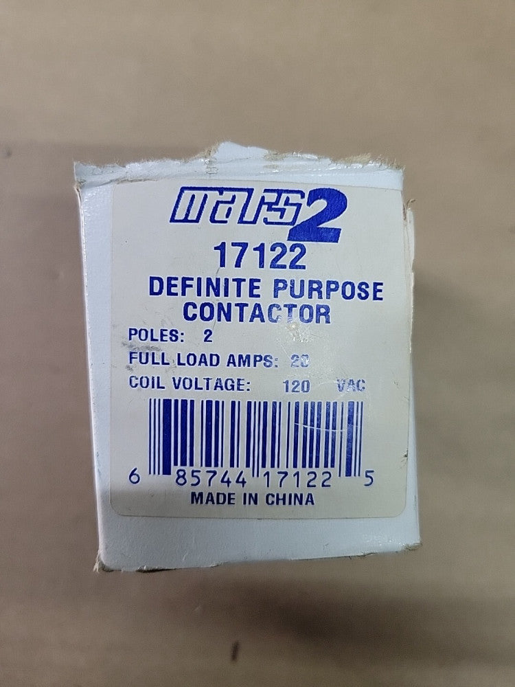 NOS Mars2 17122 Definite Purpose Contactor 2 Pole 20 Amp 120V