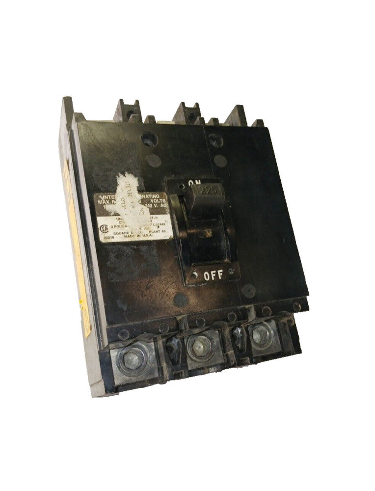 SQUARE D 225 AMP CIRCUIT BREAKER 3 POLE 240 VAC Q2L3225