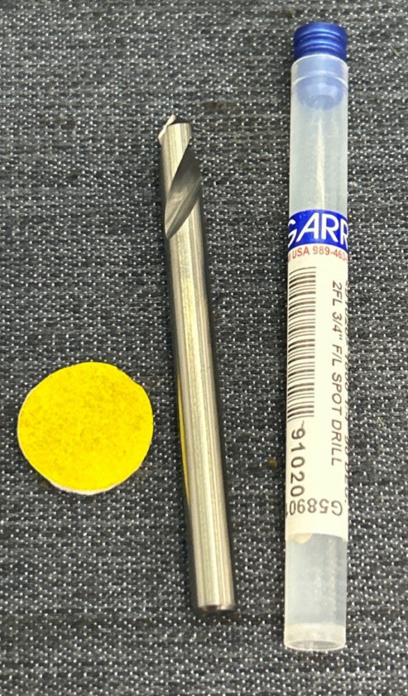GARR SPOTTING DRILL 91020 2 FLUTE 1/4" CUTTING DIAMETER 90°