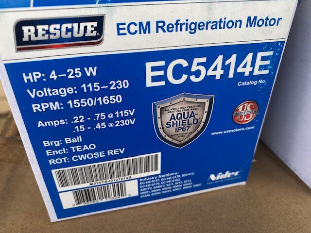 Nidec EC5414E Rescue ECM Refrigeration Motor 4-25 Watt 115-230V 1550/1650 RPM