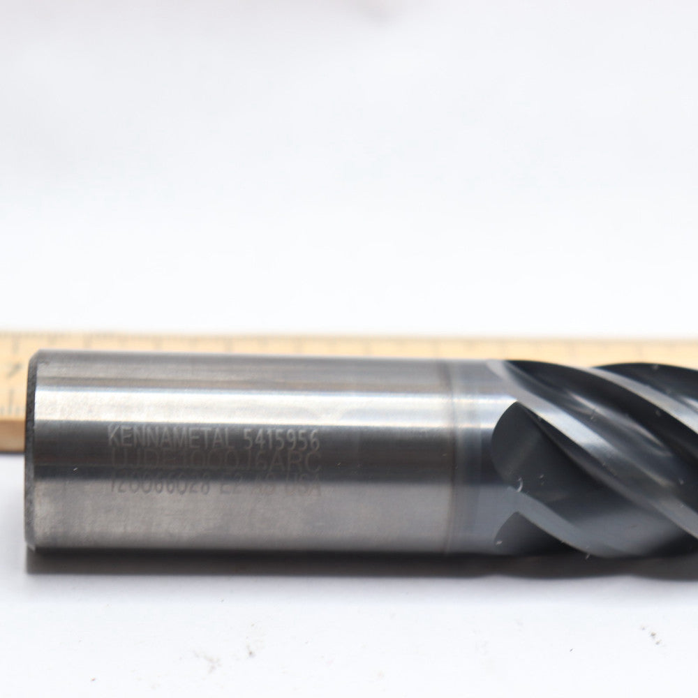 Kennanmetal End Mill Solid Carbide Plain Shank 6-Fl 1" Cutting Dia 4" OAL