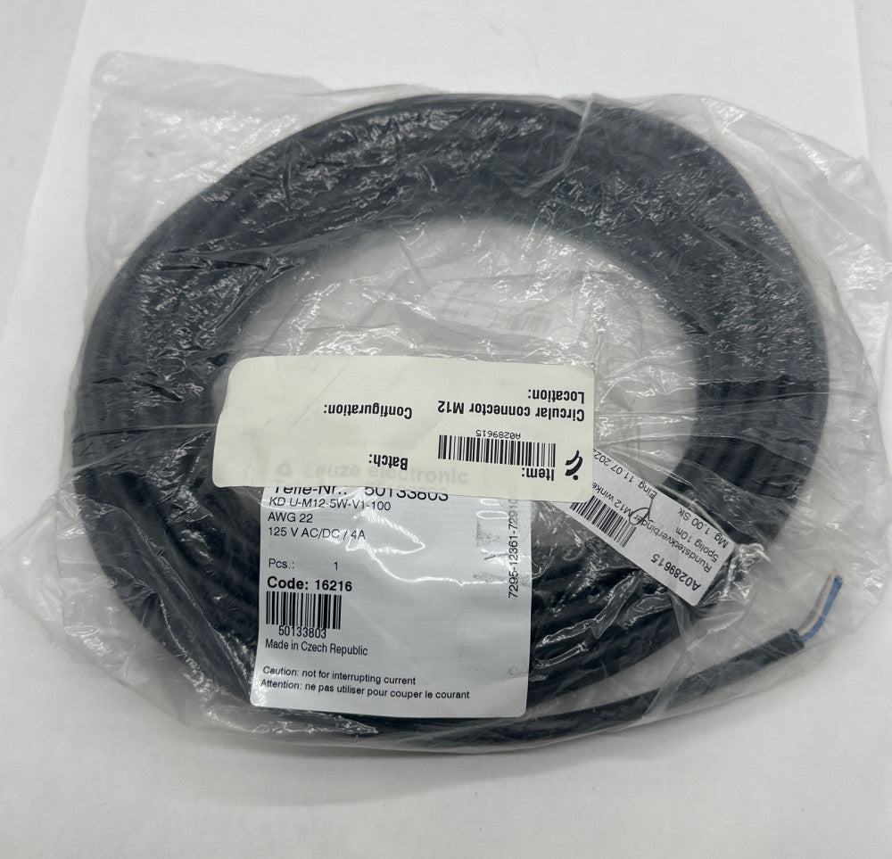 Leuze KU U-M12-5W-V1-100 Connection Cable 5-Pin AWG22 10M