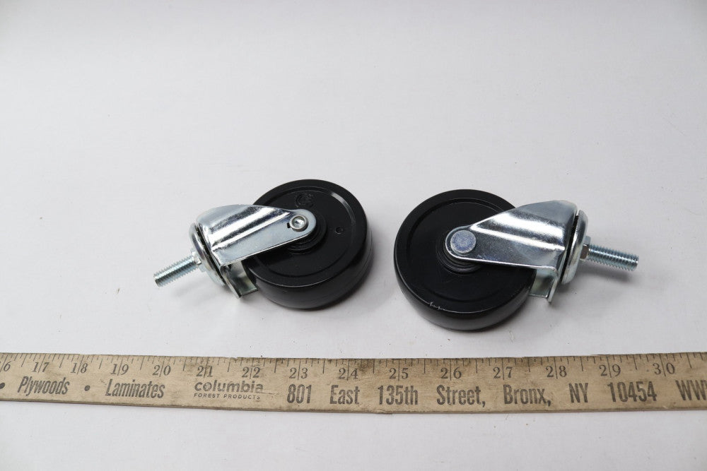 (2-Pk) Post Swivel Plastic Caster 16-3/8-In x 1-In Post