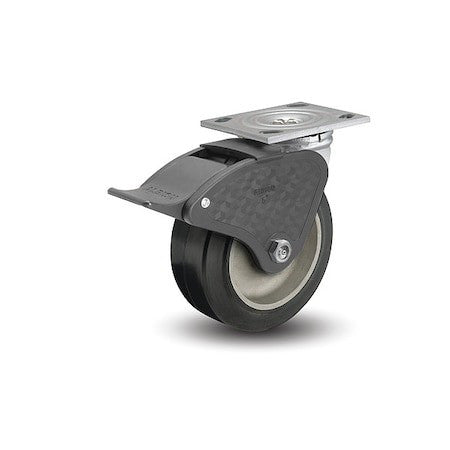 Albion 16Md08201st 8" X 2" Non-Marking Rubber Mold On Swivel Caster, Total Lock