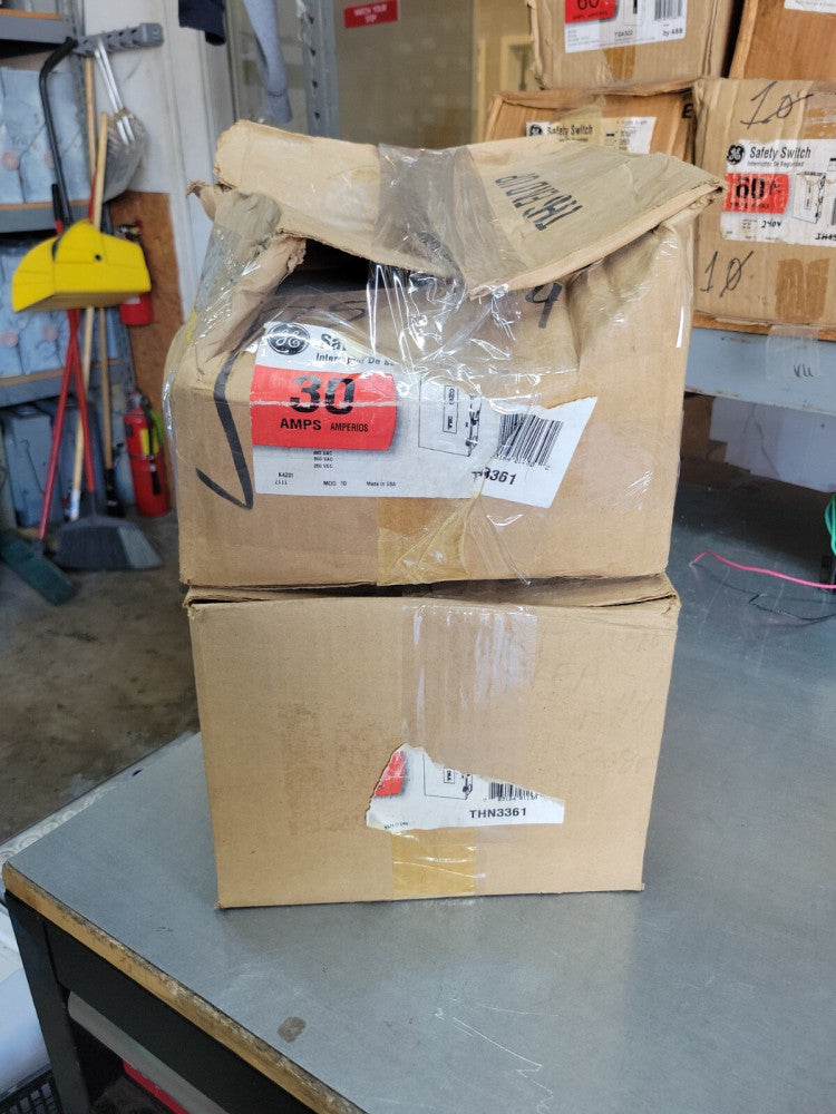 1 - GE THN3361 Non-Fusible Safety DISCONNECT 30 AMP 600V 3P 3W New OLD STOCK