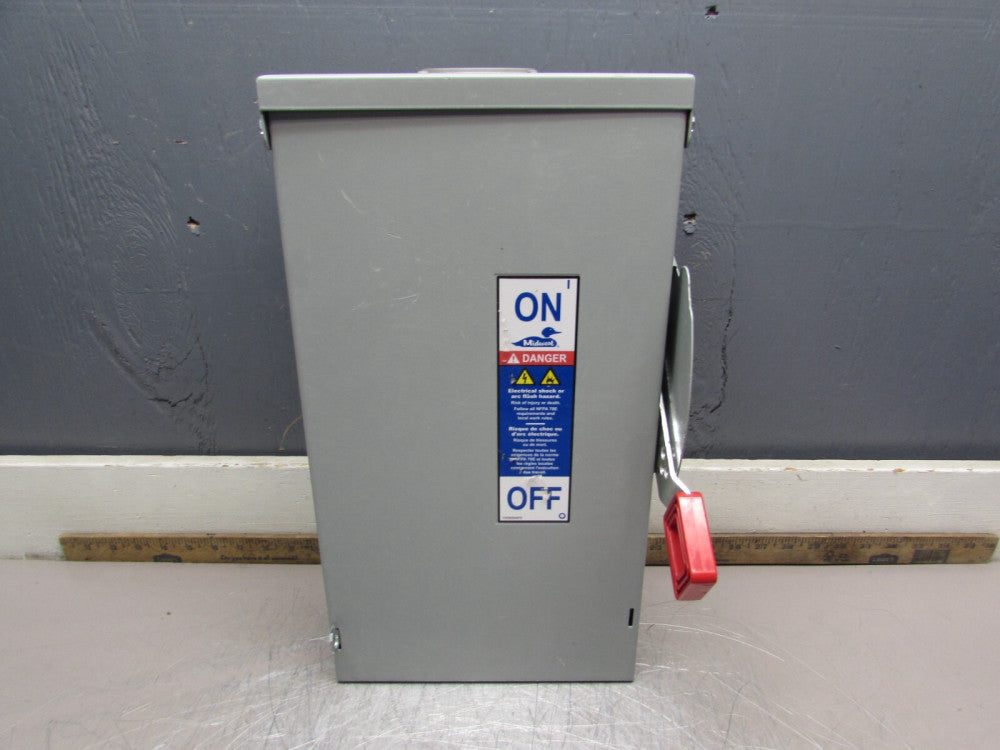 MIDWEST ELECTRIC MHU362R ENCLOSED SAFETY SWITCH ,3P/60A/600V, NEW!MAKE OFFER!