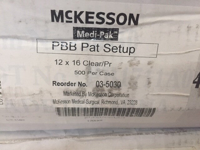 (Case of 500) McKesson 03-5030 Patient Set-up Bag Medi-pak Pull-tite 12 x 16