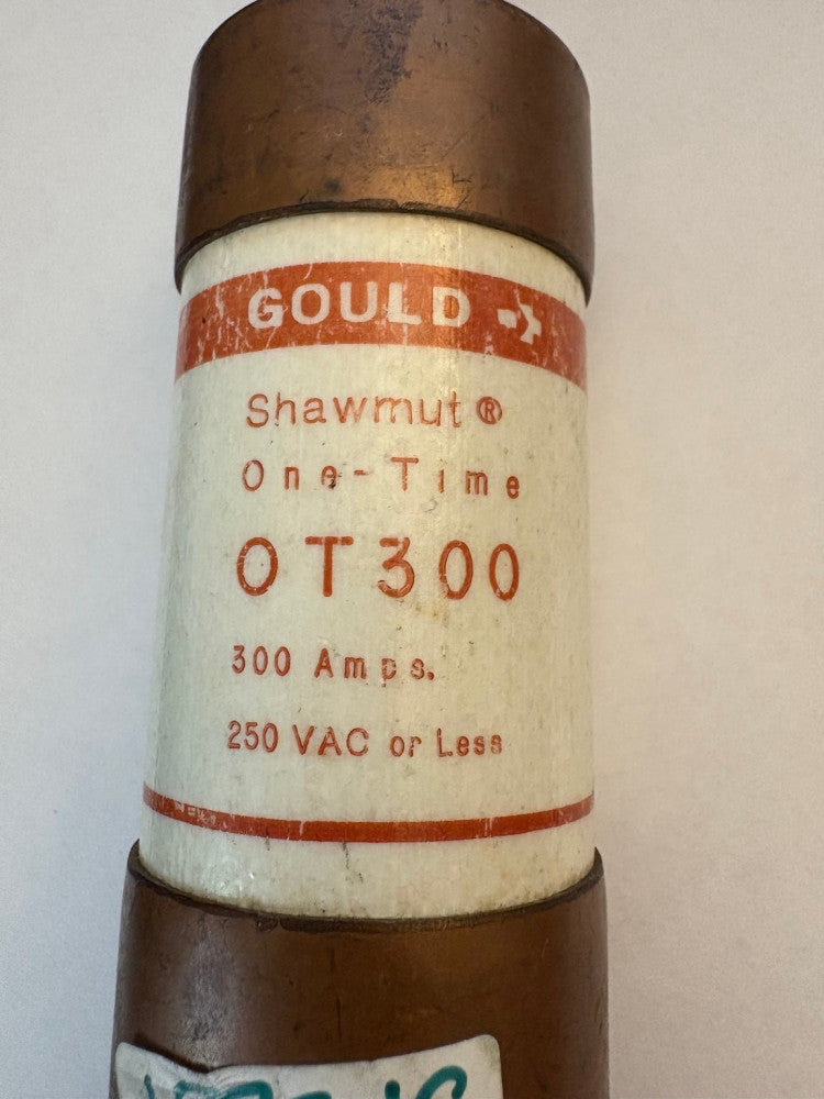 Gould Shawmut OT300 One-Time Fuse 300 Amps 250 VAC or Less