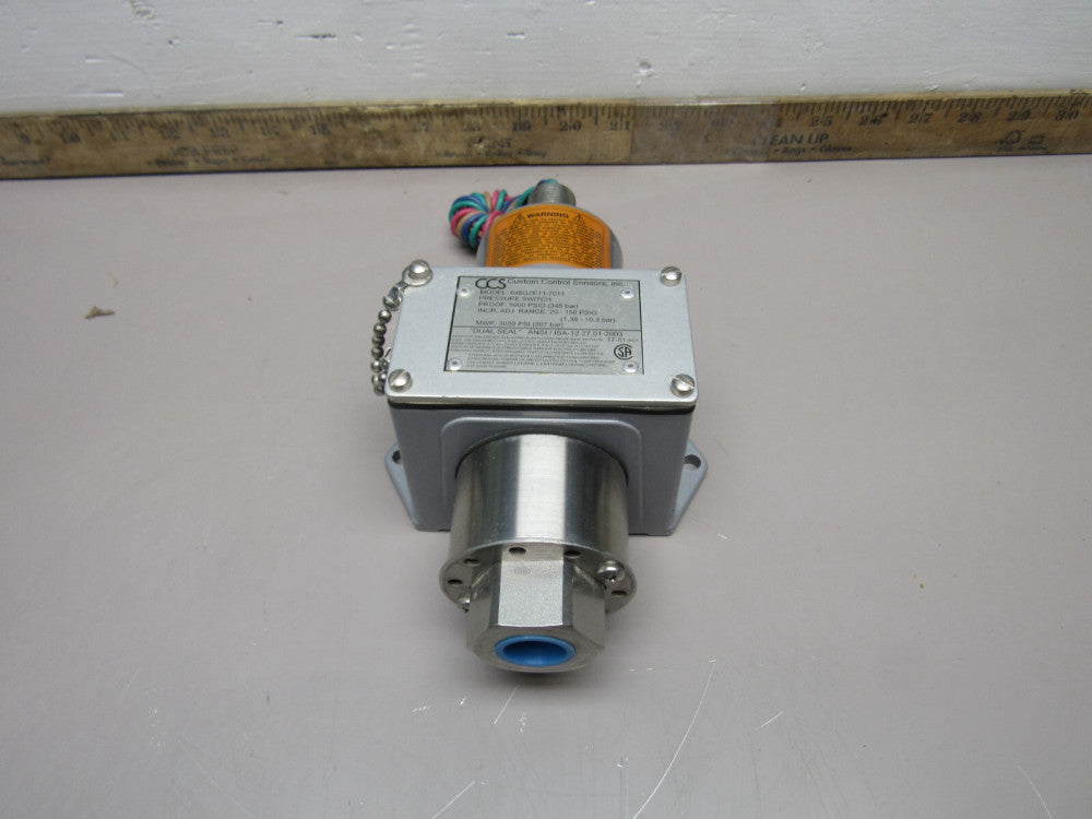 CCS 646GZE11-7011 CUSTOM CONTROLS PRESSURE SWITCH, 20-150PSI 125/250/480VAC