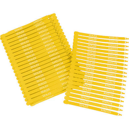Brady 95196 Lock Seal, Plastic, Yellow, Pk100