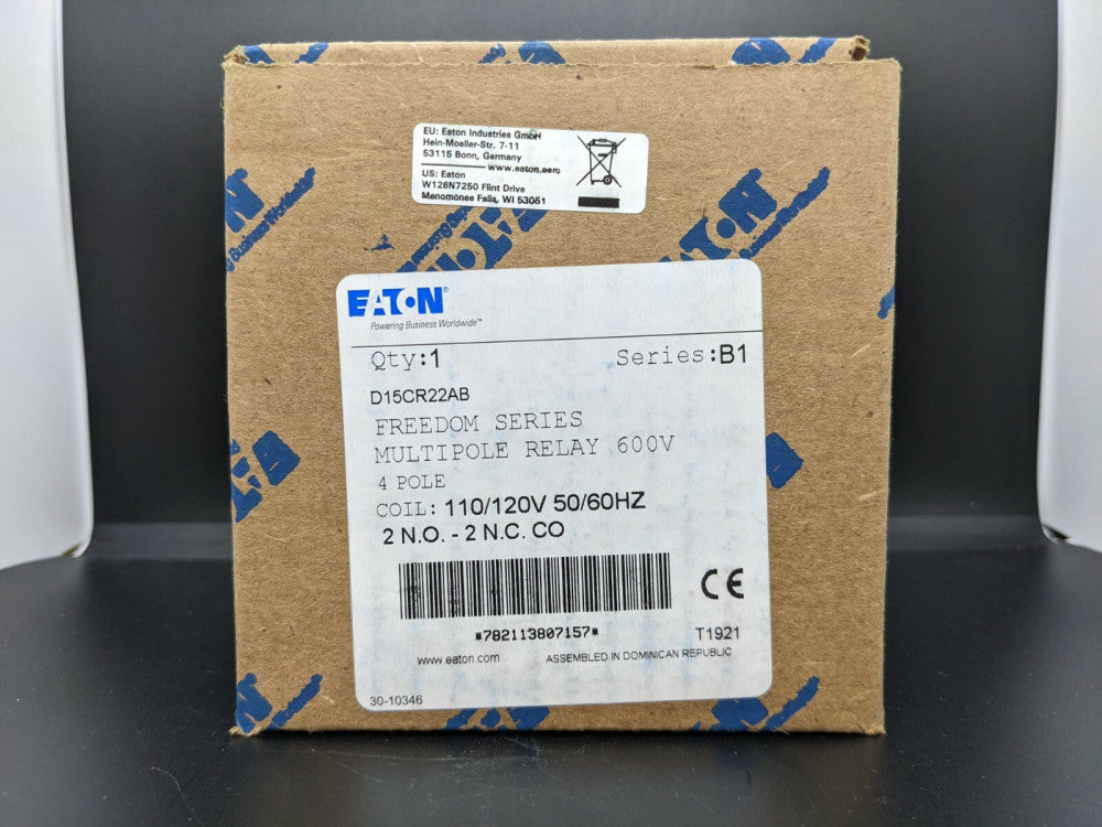 Eaton D15CR22AB Freedom Series Relay 2NO/2NC 120VAC NEW IN BOX