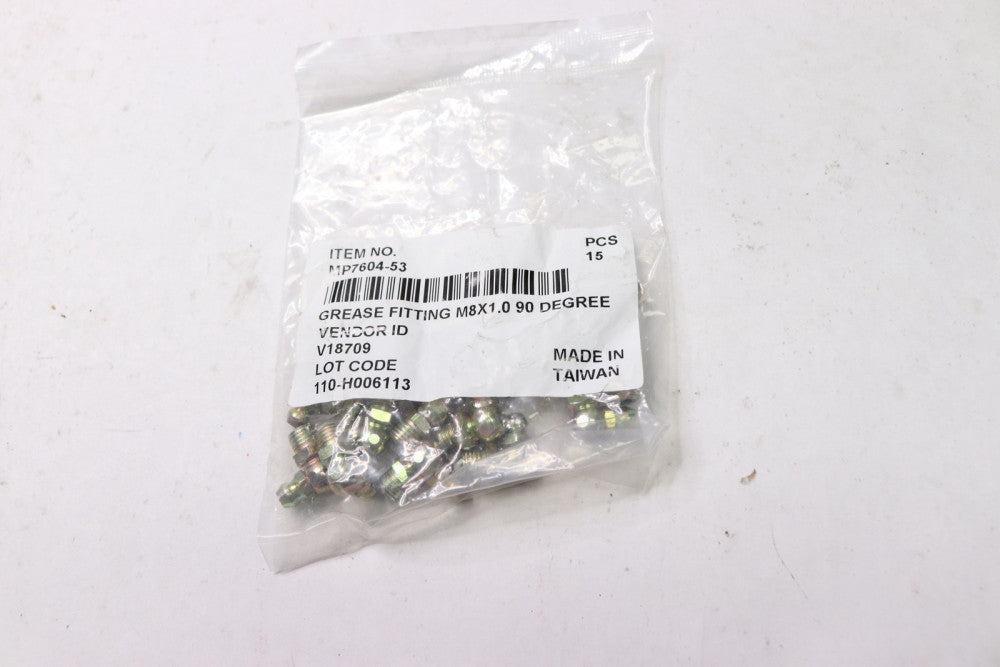 (16-Pk) Value Collection Taper Thread Grease Fitting Zinc Plated 90 Deg M8x1