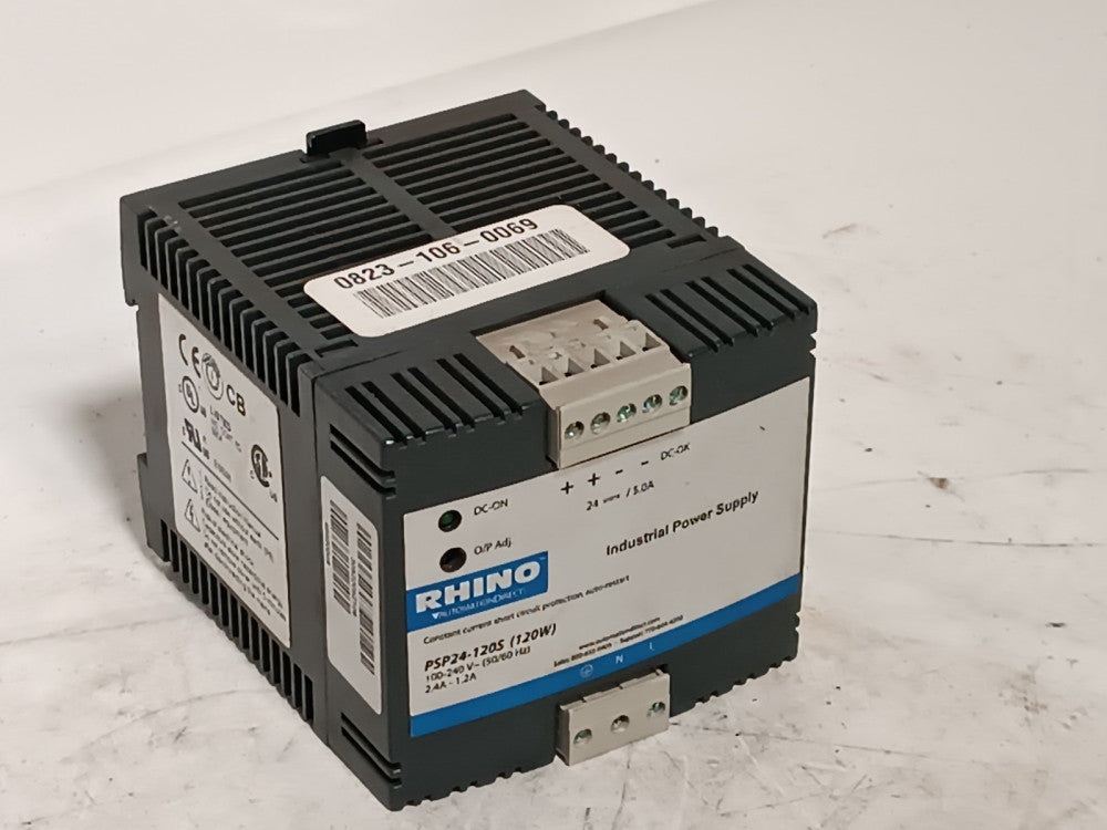 Automation Direct PSP24-120S Rhino Switching Power Supply, 100v-240v, 50-60hz