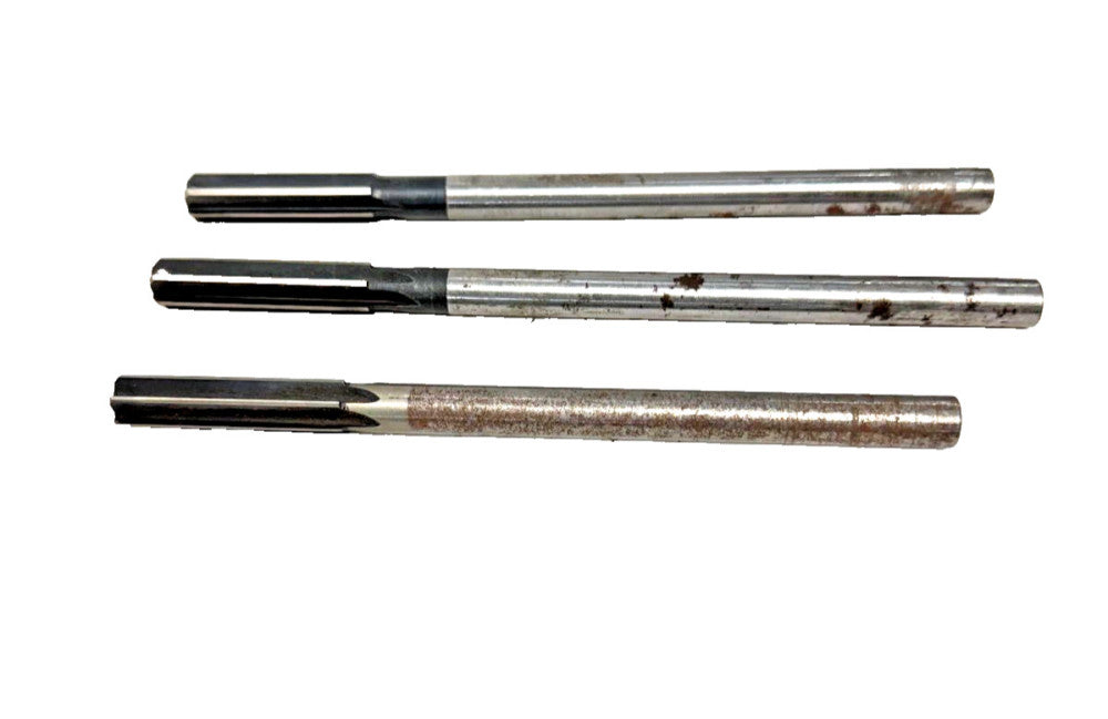 1/2" CHUCKING REAMER SET, HSS, .43 SHANK SIZE, STRAIGHT SHANK, LOT OF 3