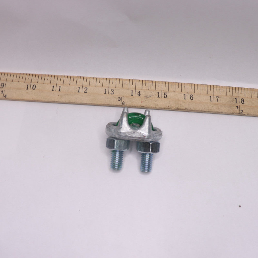 Wire Rope Cable Clamp Galvanized Green Bolt 3/8"