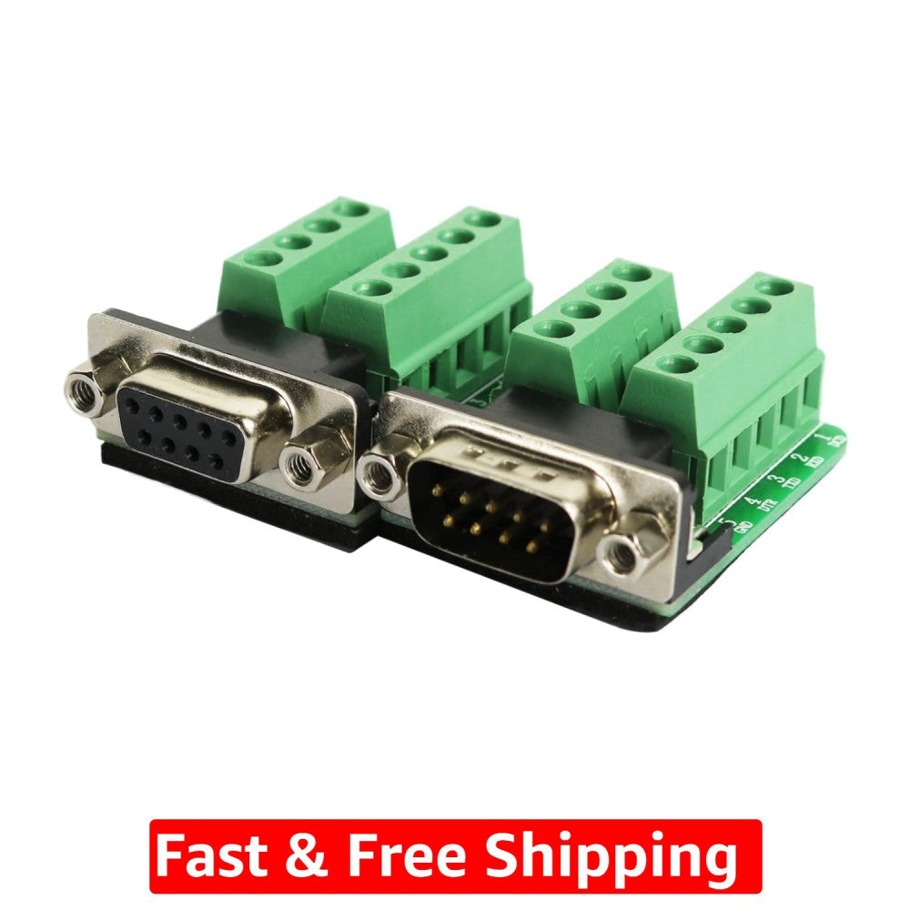 Lightweight DB9 RS232 Breakout Connector with Enhanced Signal Quality - 1.73”
