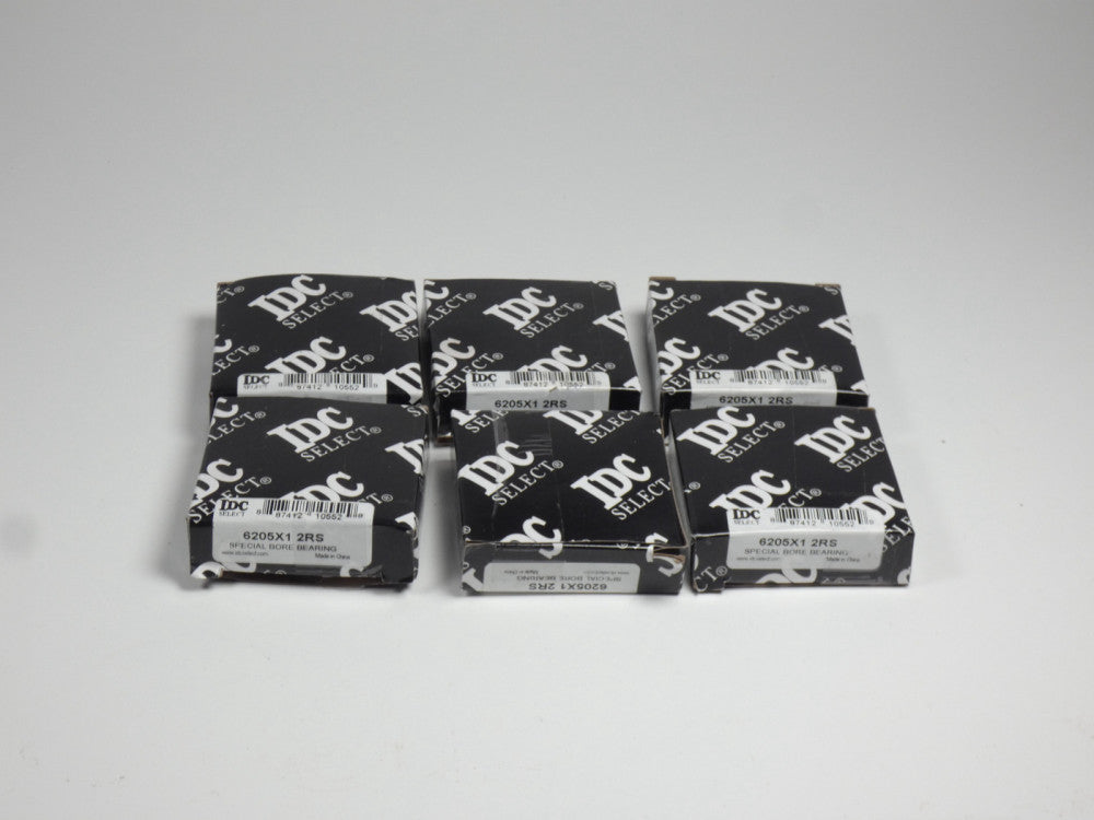 *Lot of 6* IDC 6205X1 2RS Rubber Seal Deep Groove Ball Bearing 1" Bore - NEW ...