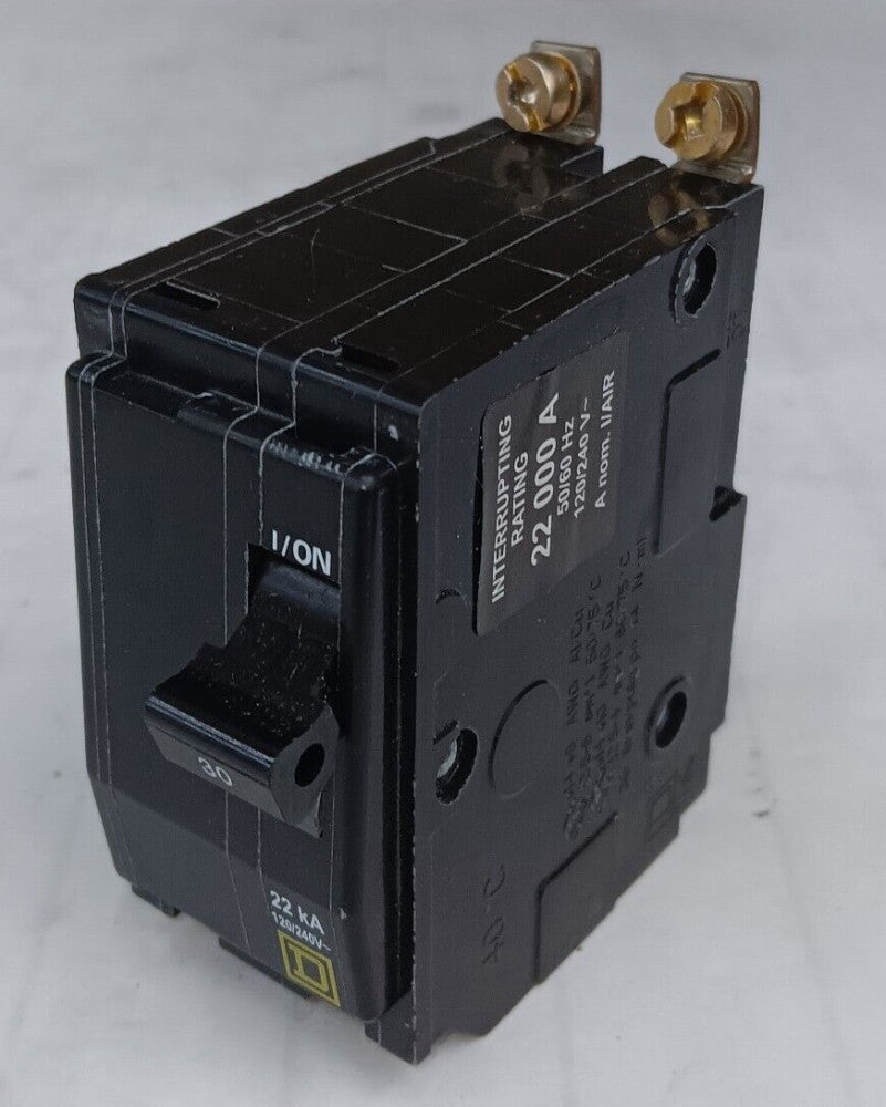 NEW SQUARE D QOB230VH 30 AMP BOLT-ON CIRCUIT BREAKER 2 POLE 120/240 VAC 22kA
