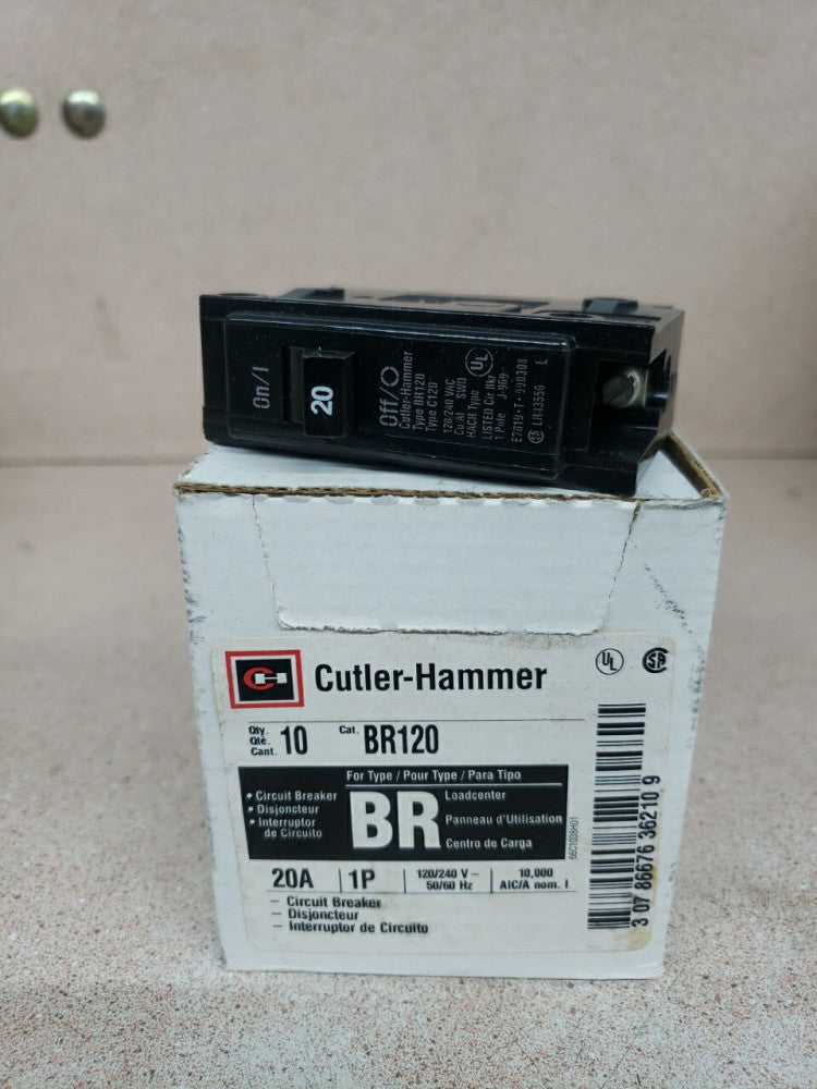 (1) NEW OLD STOCK BR120 20Amp Single Pole Circuit Breaker Cutler Hammer