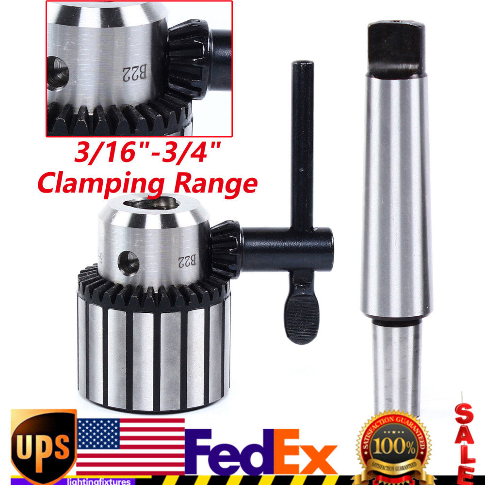 3/4" Heavy Duty Drill Chuck 4MT Shank in Prime Quality MT4 Drill Chuck Keyed USA