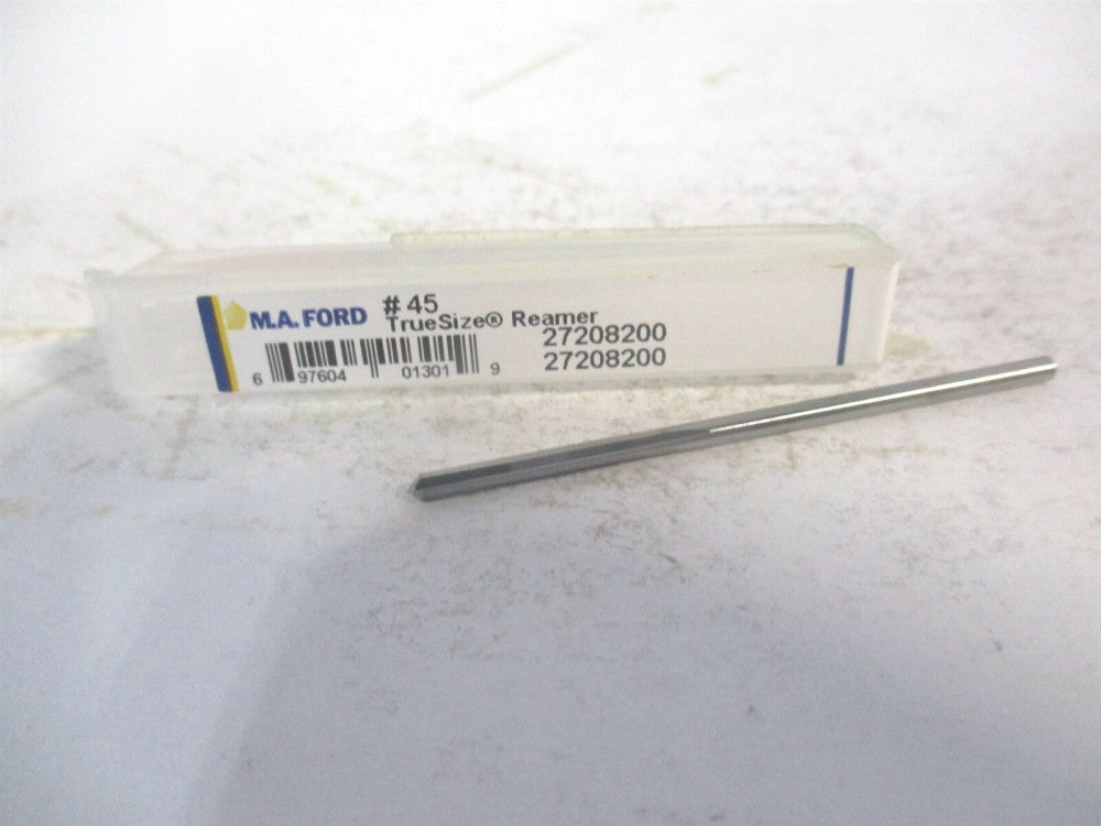 (27208200) #45 x 1/2" x 2" OAL Straight Shank Solid Carbide 4Fl Chucking Reamer