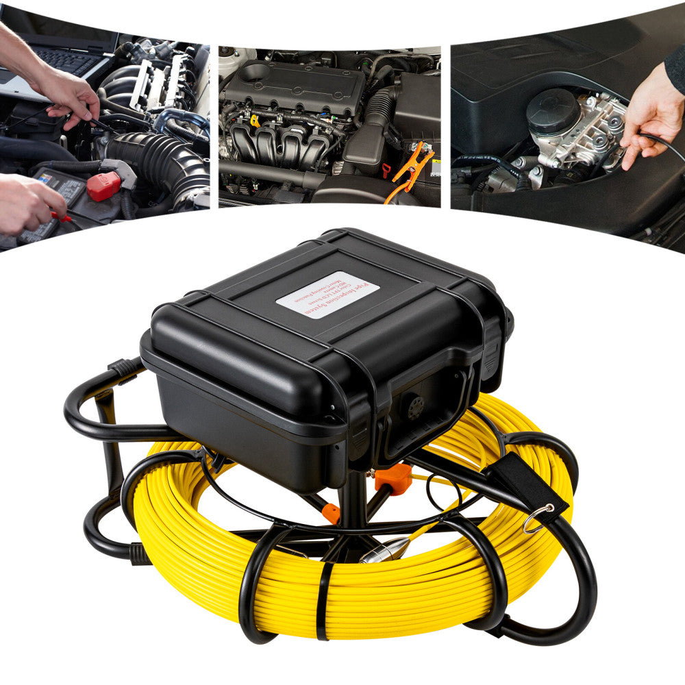 Drain Sewer Camera Pipe Inspection Camera System 60m / 200ft Cable W/9'' Monitor