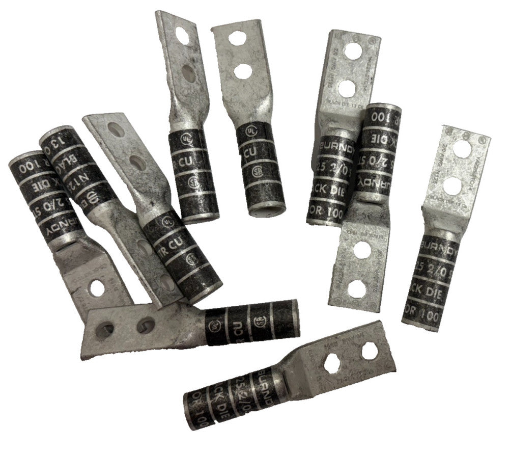 BURNDY YA392N TWO-HOLE LUG CONNECTOR, TIN-PLATED COPPER