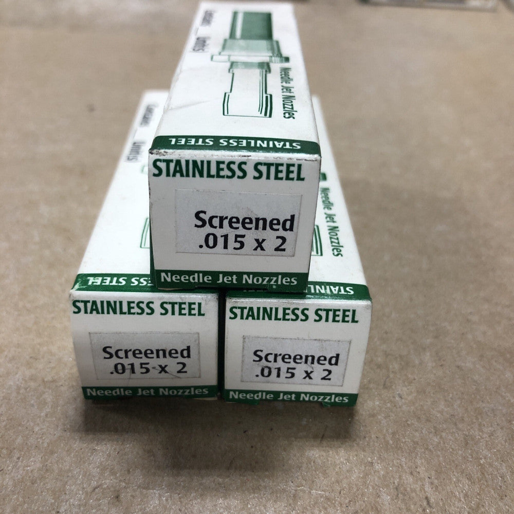 NEW Gatewood Needle Jet Nozzle .015X2 Stainless Steel Screened (LOT OF 3)