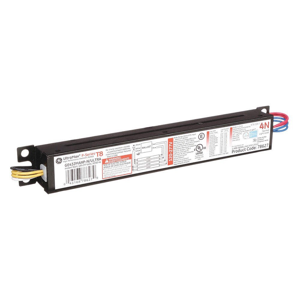 GE LIGHTING GE432MAP-N/ULTRA T8 Electronic Ballast 32 Max. Lamp Watts 120-277 V