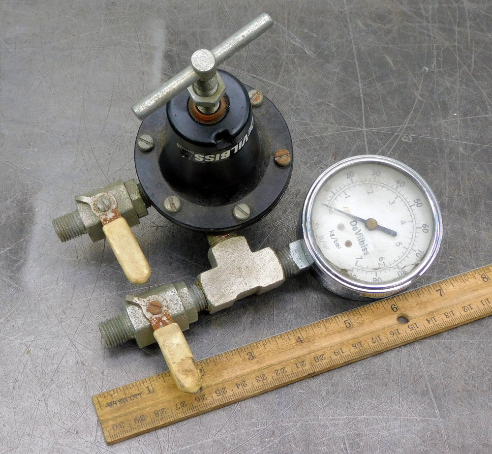 DeVilbiss HAR507 Manual THandle Regulator w/ Pressure Gauge 250PSI 1/4"&3/8" NPT
