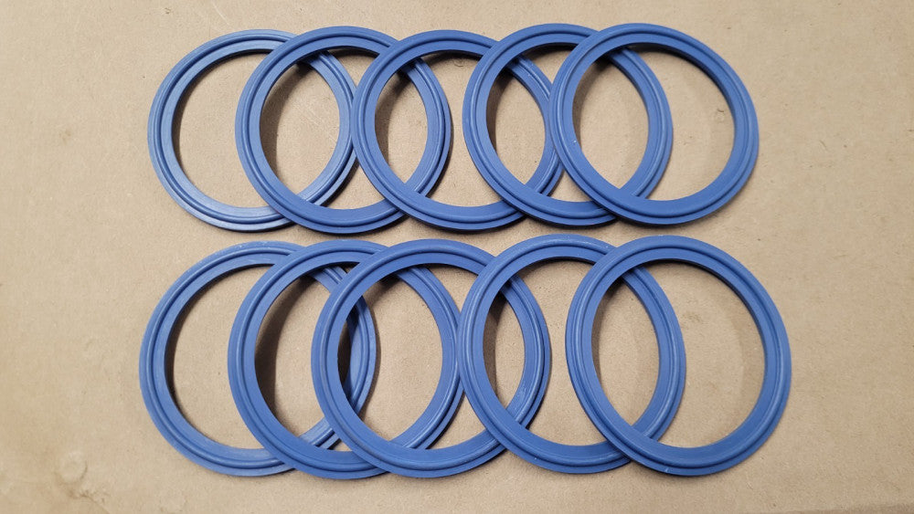 Lot 10 Blue EPDM Water & Steam Resistant Metal Detectable 2-1/2" OD Tube Gaskets