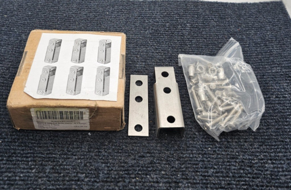 (QTY 6) Eoere 3/4 Inch(20mm) Square Tube Clamp 2 Way T-Joist Steel Tube Connecto