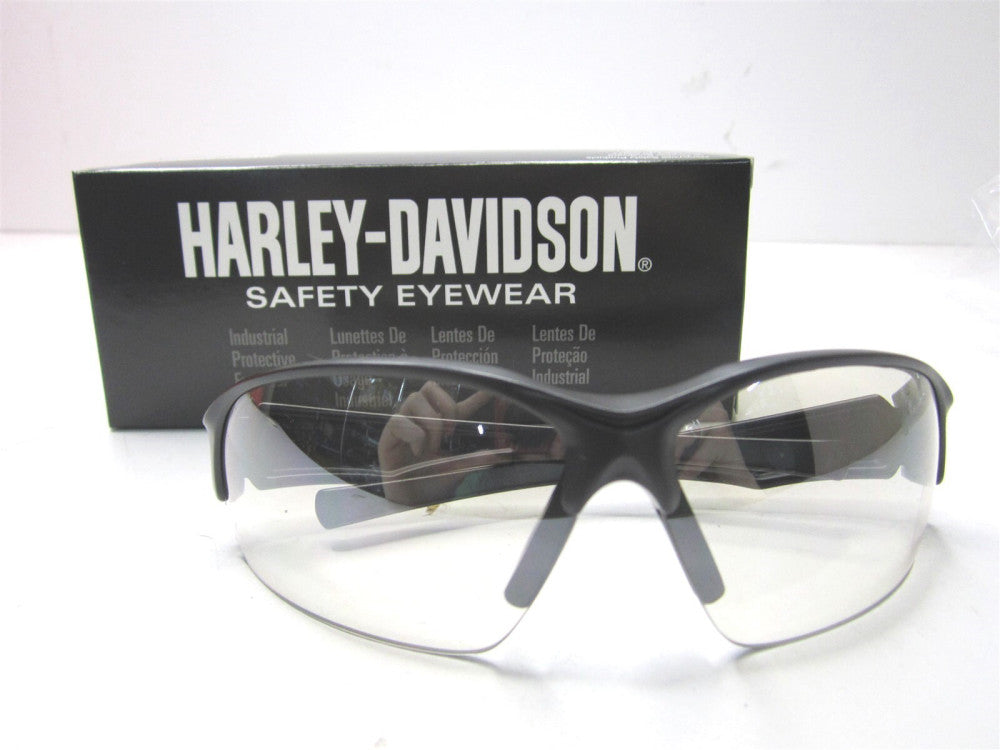 Harley Davidson (HD1502) Silver Mirror Lens Safety Eyewear with Black Frame