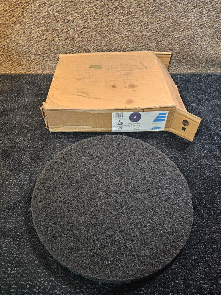 (QTY 5) Norton 66261052005 20 In. 3-1/4 In. Fine Grit Black High Stripping Pad