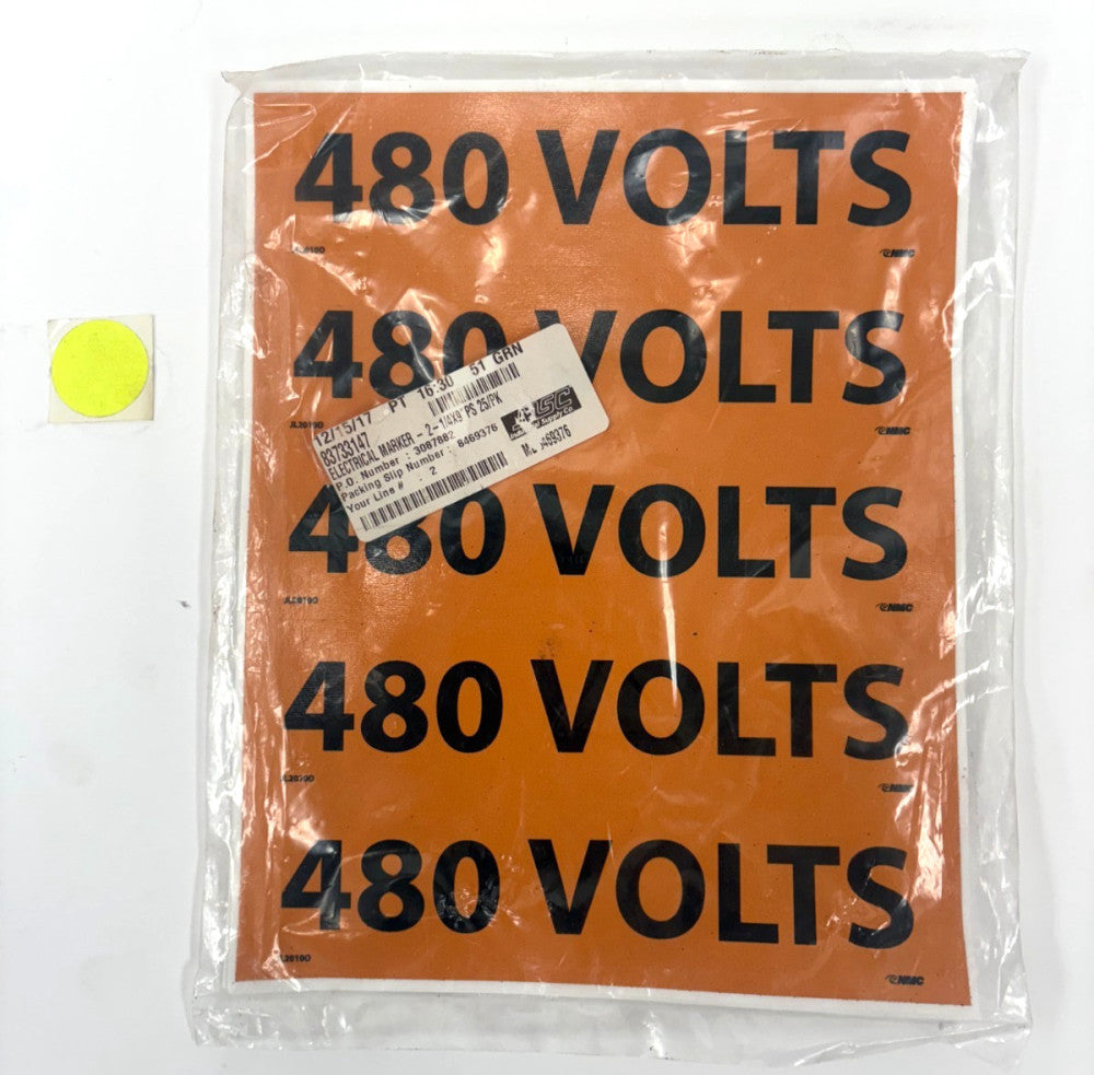 MSC INDUSTRIAL SUPPLY 400 VOLTS ELECTRICAL MAKER LABELS LOT OF 25