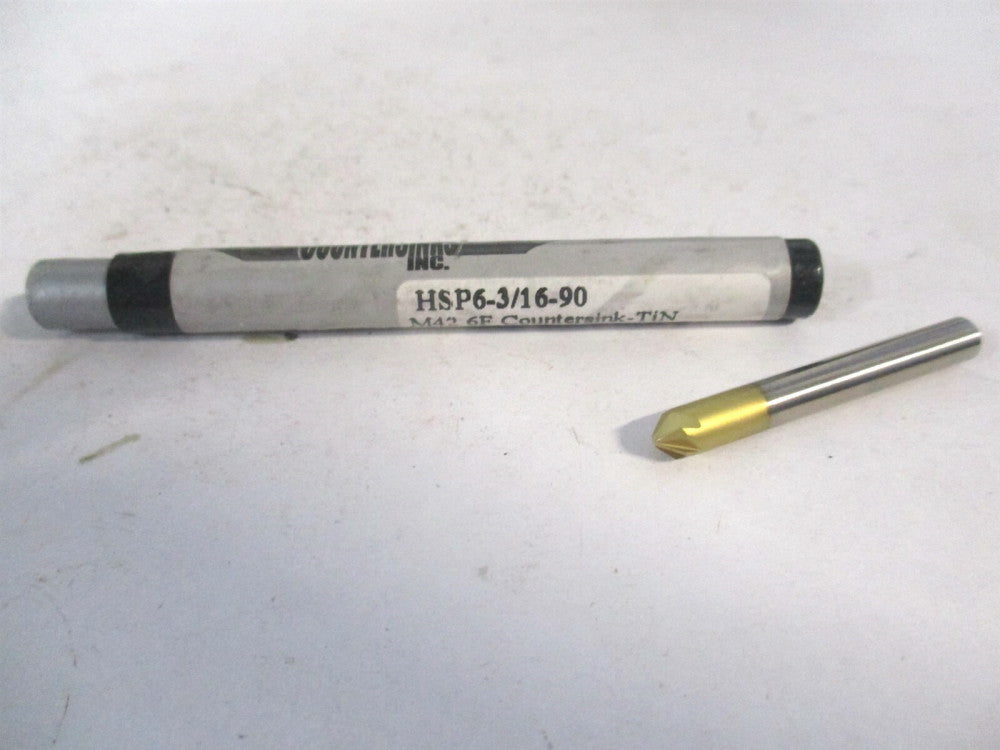 Melin Tool (18190) 3/16" x 3/16" x 1-1/2" OAL 6-Flute 90° Cobalt RH Countersink