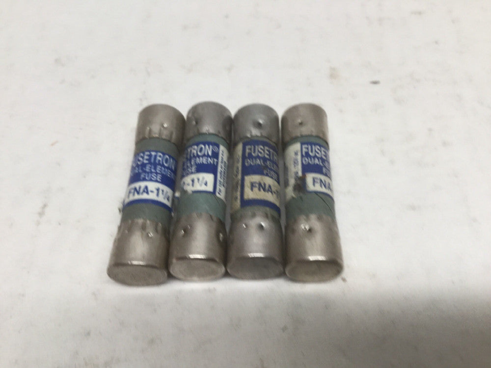 Cooper Bussmann FNA-1-1/4 FuseTRON Dual-Element Indicating Fuses (Lot of 4)