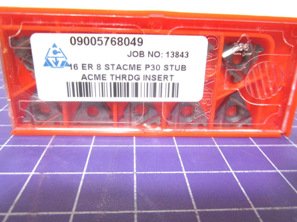 Carmex (16ER8STACMEP30) Laydown Threading Inserts 16 ER 8 STACME P30 Qty 10